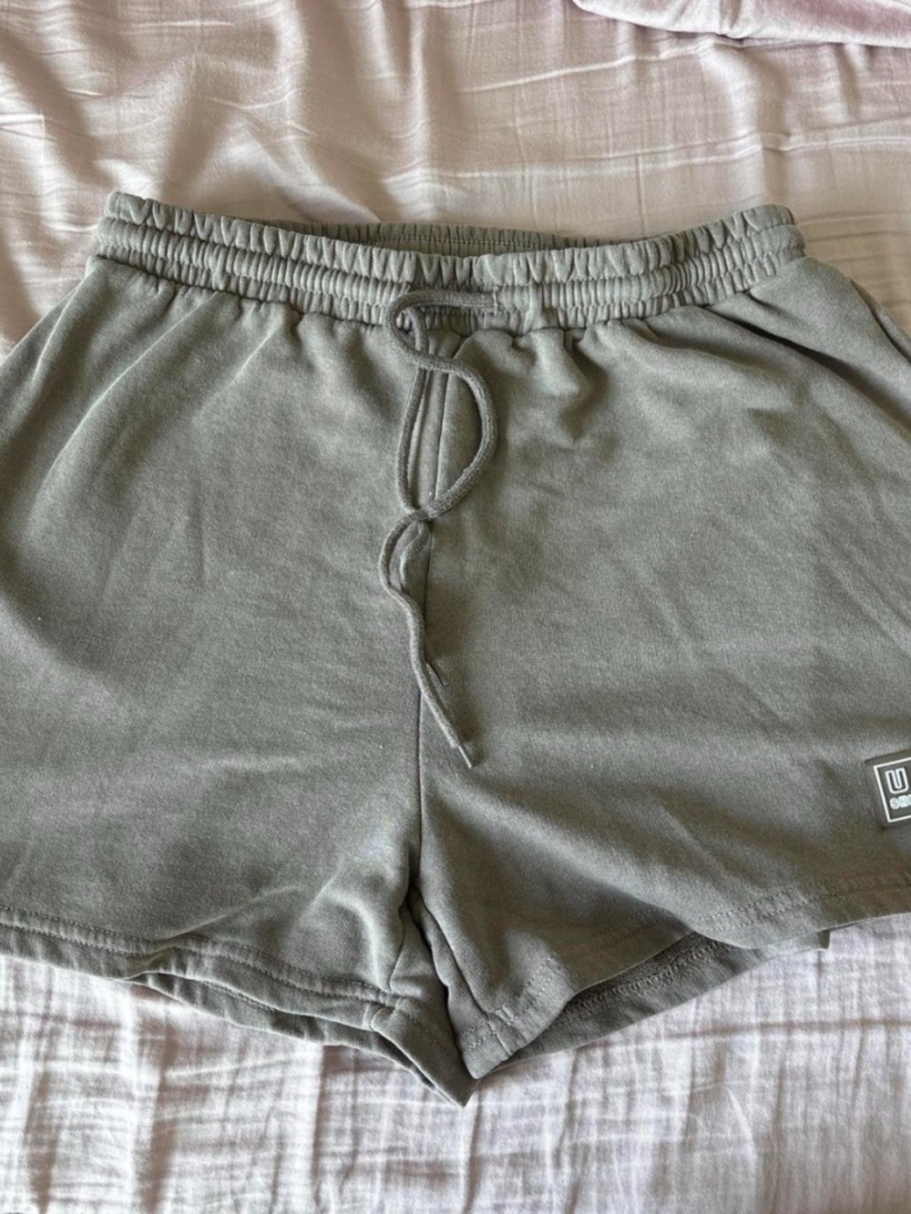 SHEIN Army Green/Gray Sweat-shorts